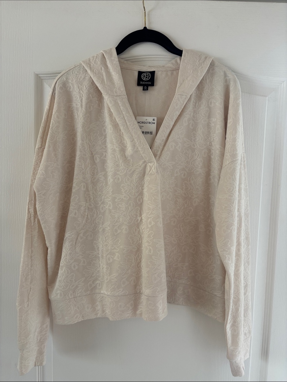 NWT BOBEAU V-Neck Lightweight Hoodie SZ XL
